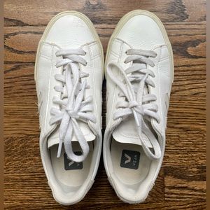 VEJA + NET SUSTAIN Campo leather and suede sneakers